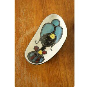 Mid Century Italian Pottery Leather Bowl Art Decoration Decor Vintage Antique